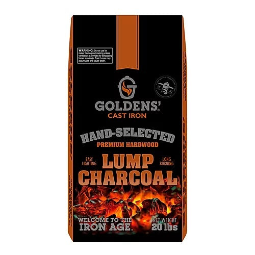 Goldens' Cast Iron Premium Hardwood Lump Charcoal (20 LBS)