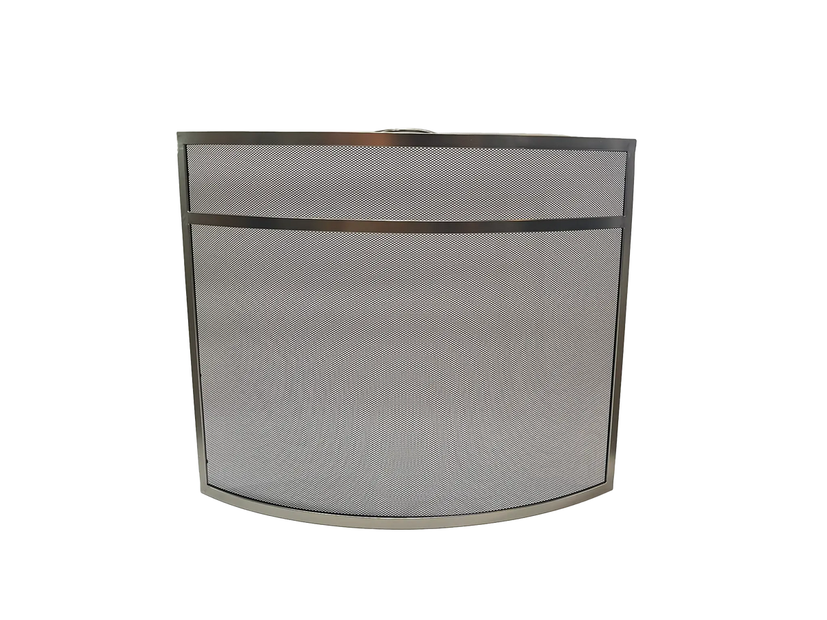 Dagan 27&quot; Nickel Freestanding Bowed Fireplace Screen with Top Handle