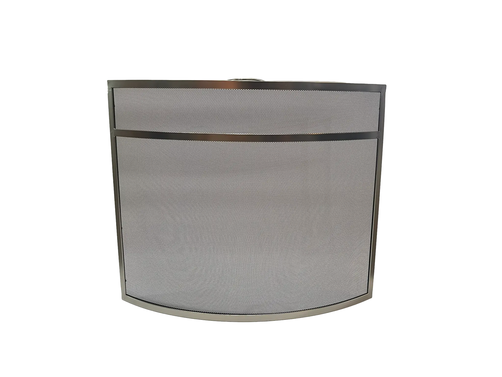 Dagan 27" Nickel Freestanding Bowed Fireplace Screen with Top Handle