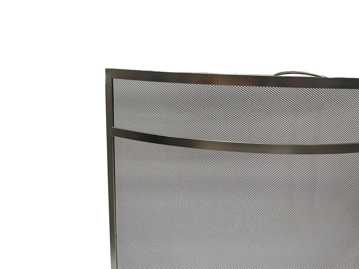 Dagan 27&quot; Nickel Freestanding Bowed Fireplace Screen with Top Handle