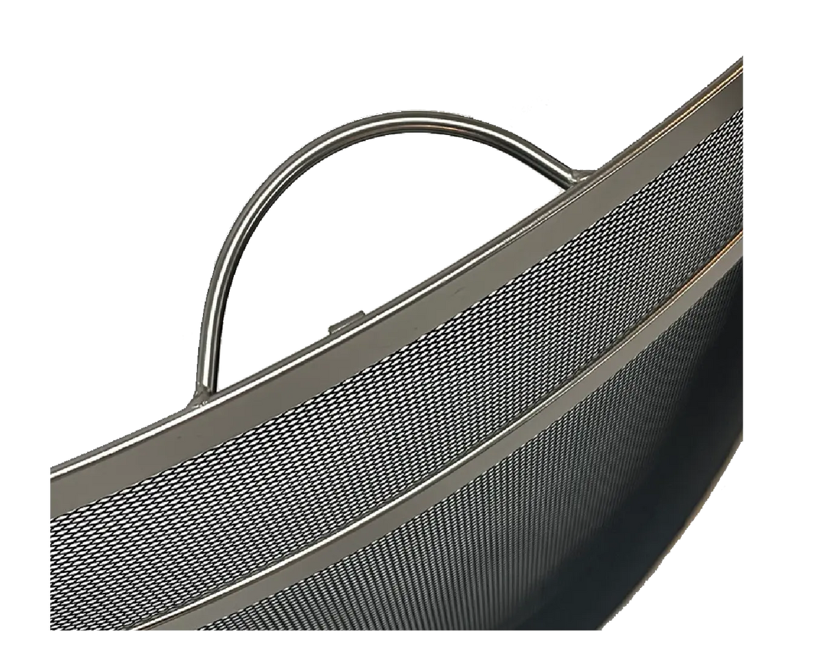 Dagan 27&quot; Nickel Freestanding Bowed Fireplace Screen with Top Handle