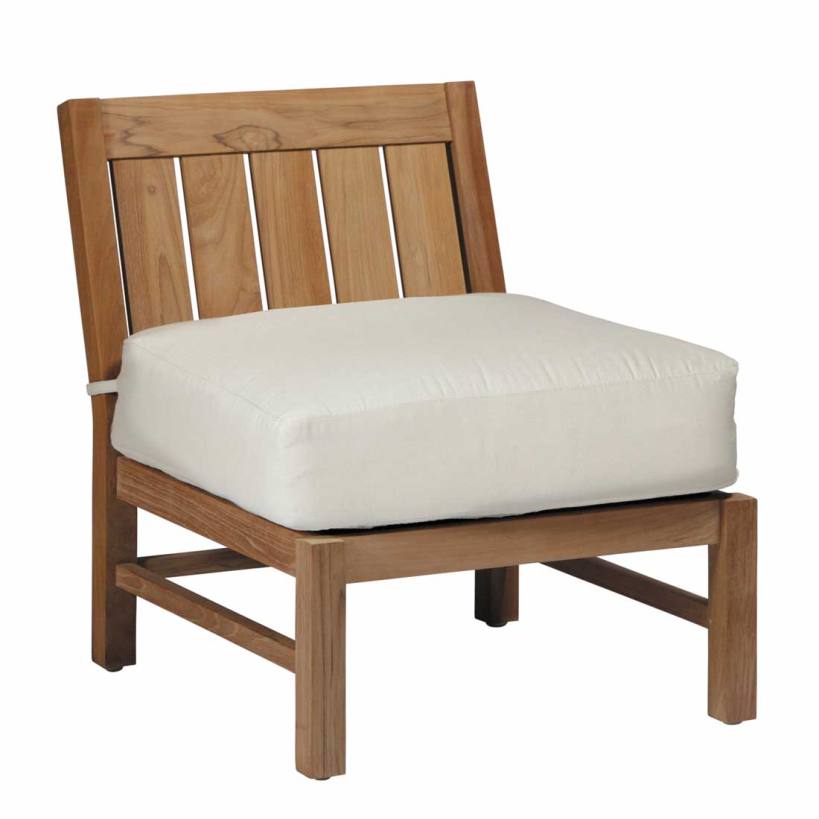 Club Teak Sectional Slipper Chair with Dream Cushion