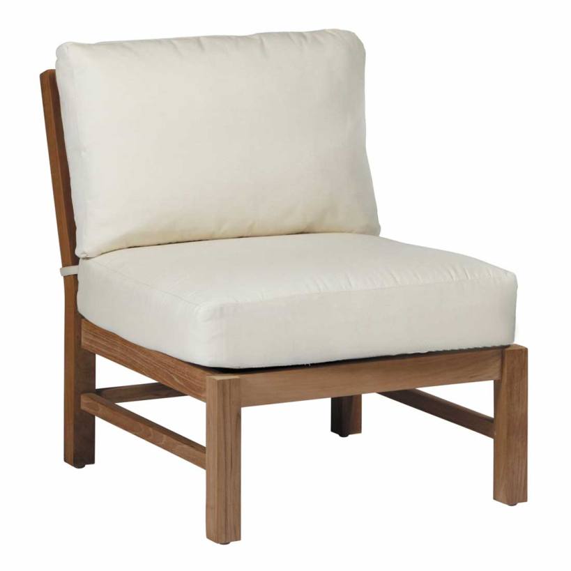 Club Teak Sectional Slipper Chair with Dream Cushion
