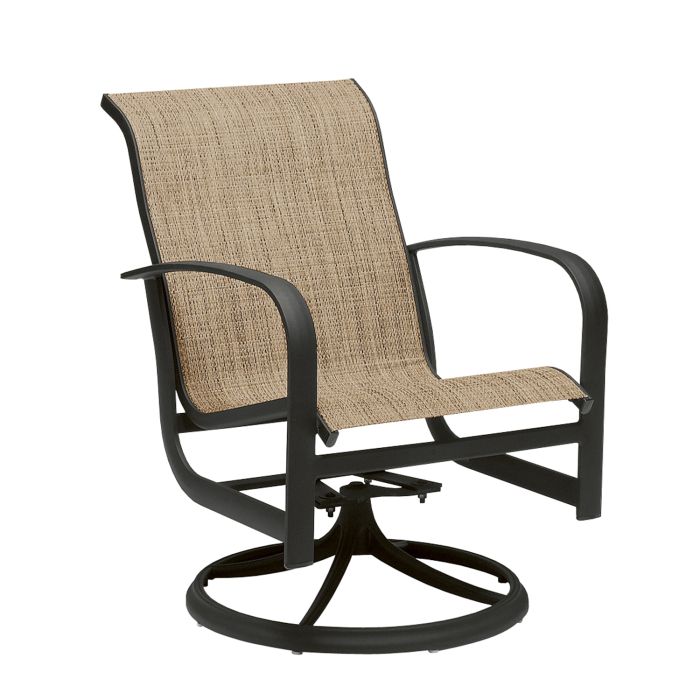 Fremont Sling Swivel Rocking Dining Armchair