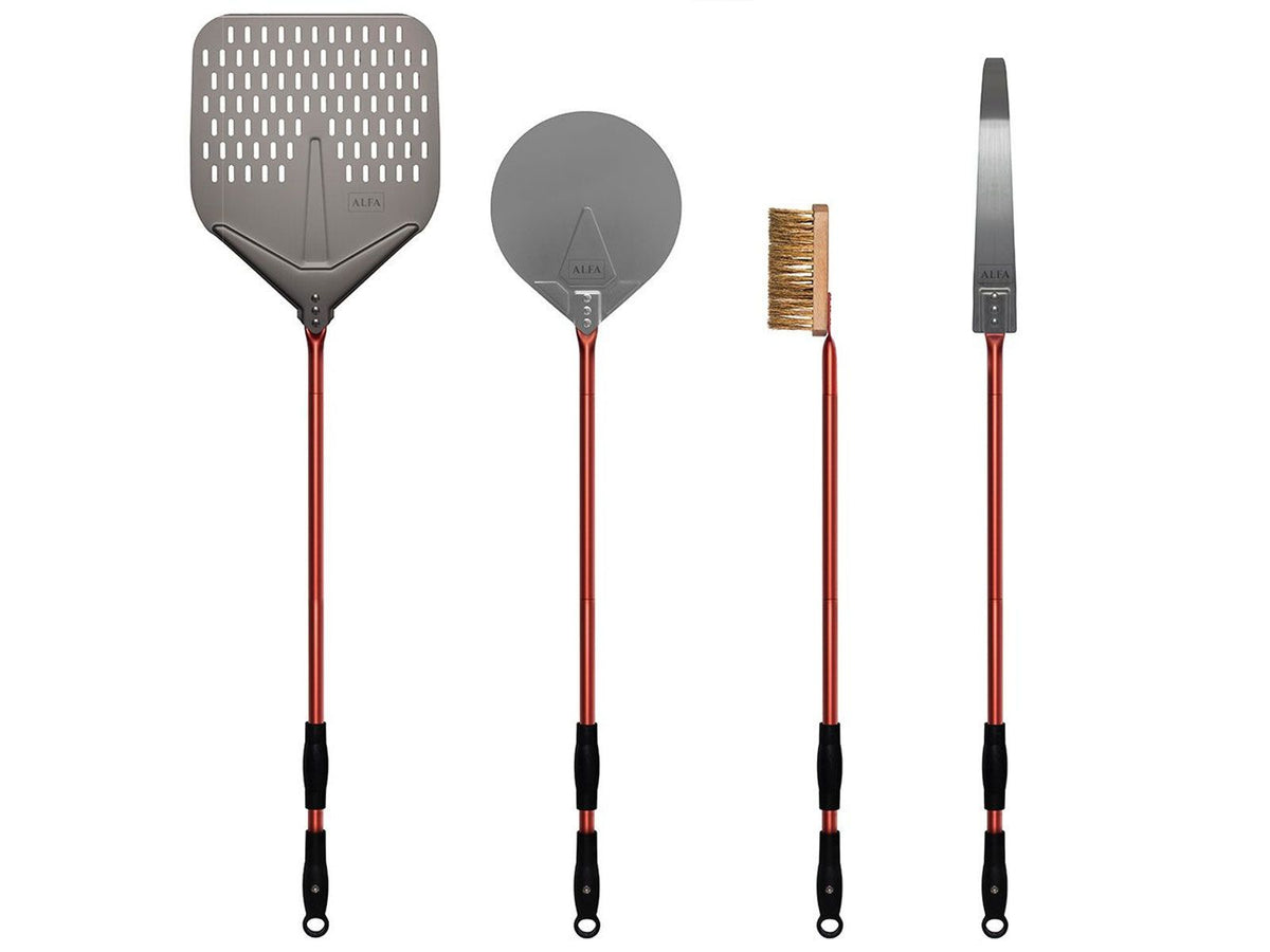 Alfa 36-Inch 4-Piece Pizza Peel Set (RED)