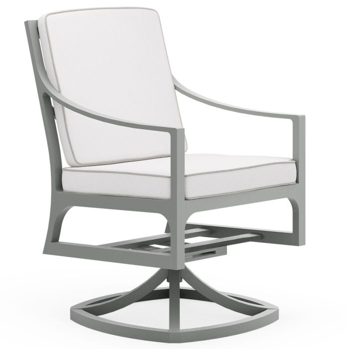 Alberti Swivel Dining Arm Chair with Seat &amp; Back Cushion