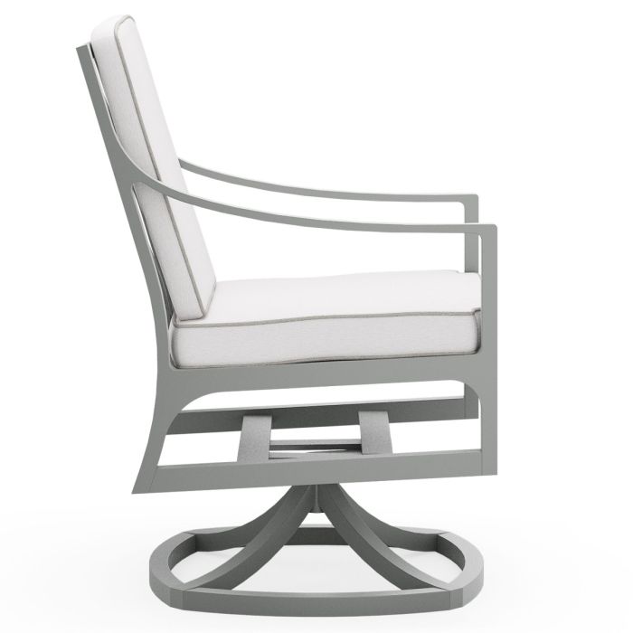 Alberti Swivel Dining Arm Chair with Seat &amp; Back Cushion