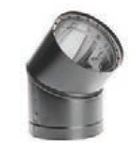 Duravent 6&quot; Diameter DVL 45 Degree Double Wall Black Elbow - 6DVL-E45