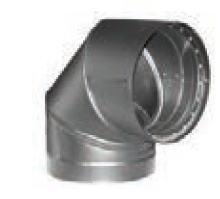Duravent 6&quot; Diameter DVL 90 Degree Double Wall Black Elbow - 6DVL-E90