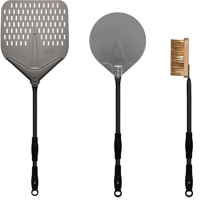 Alfa 48" (3 PC SET) Large Pizza Peel Kit (Peel / Turner / Brush)