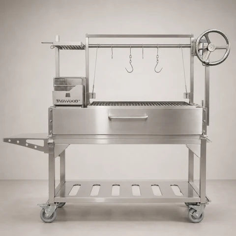 TAGWOOD Freestanding Argentine Santa Maria Wood Fire &amp; Charcoal Gaucho Grill