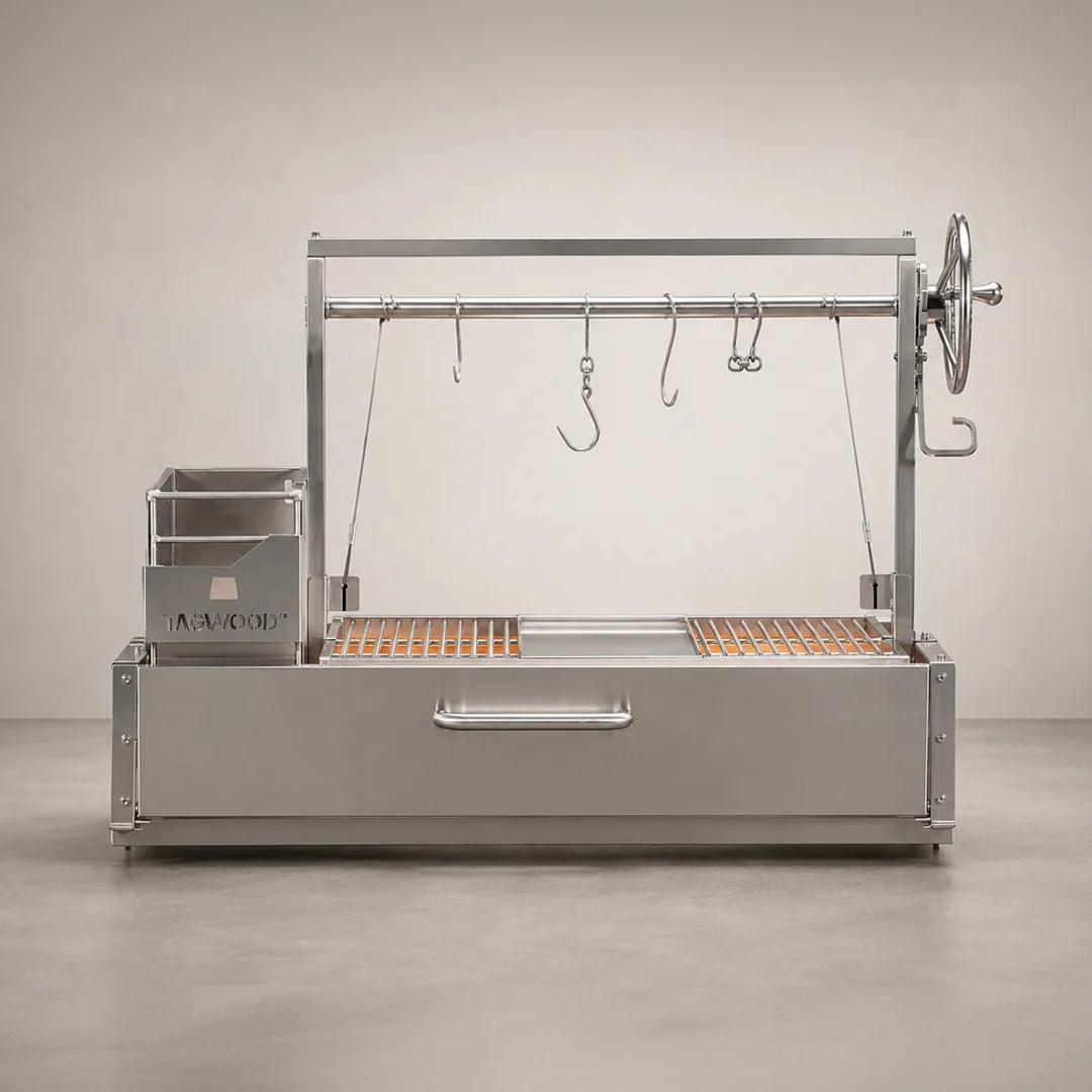 TAGWOOD Built-In Argentine Santa Maria Wood Fire &amp; Charcoal Gaucho Grill