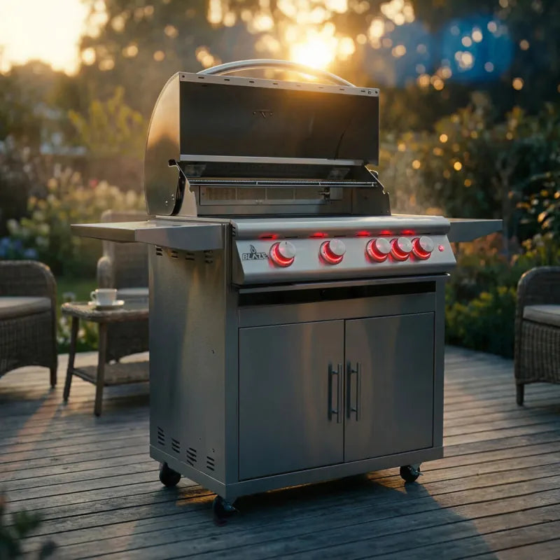 Blaze 32" 4-Burner Premium LTE+ Gas Grill with Rear Burner and Built-in Lighting System