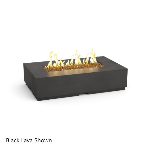 American Fyre Designs Legend Long Rectangle Firetable in Black Lava Finish - NG