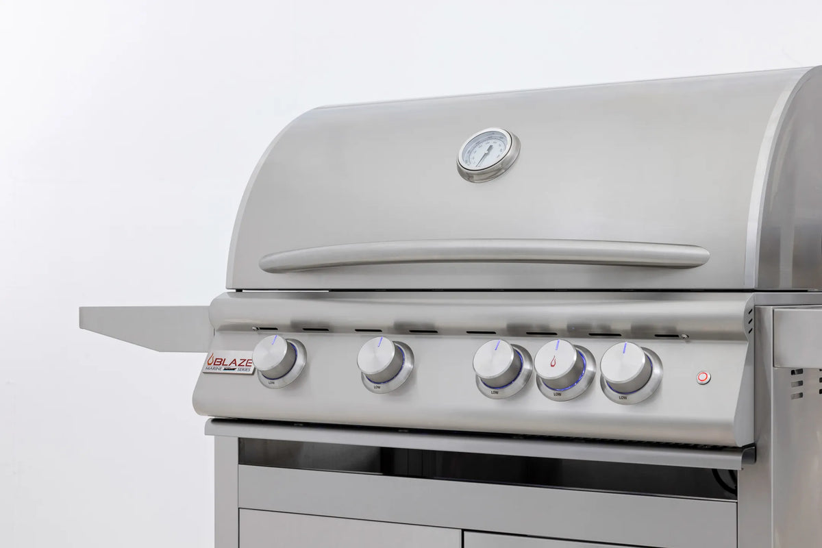 Blaze Premium LTE Plus 32&quot; 4-Burner Marine Grade Grill with Rear Burner and Built-in Lighting System