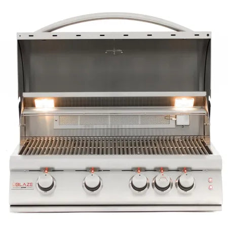 Blaze Premium LTE 32&quot; 4-Burner Marine Grade Gas Grill with Rear Burner and Built-in Lighting System