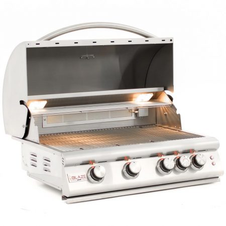 Blaze Premium LTE 32&quot; 4-Burner Marine Grade Gas Grill with Rear Burner and Built-in Lighting System