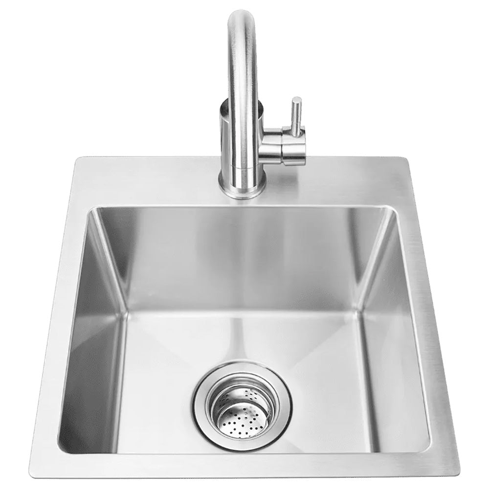 Bull 15" SS Sink and Faucet Under and Over Mount - All-In-One Kit-12516