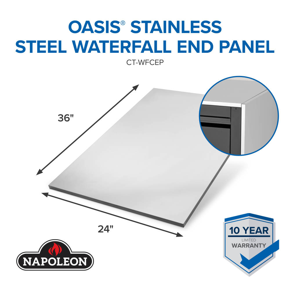 Napoleon OASIS® 36" x 24" Stainless Steel End Panel for Waterfall Edge