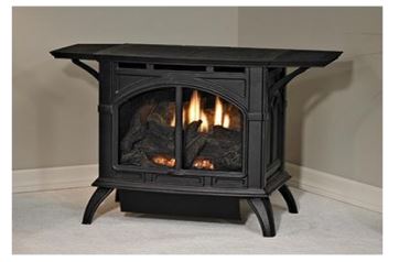 White Mountain Hearth Matte Black Spirit Medium Vent Free Cast Iron Stove with Millivolt Control