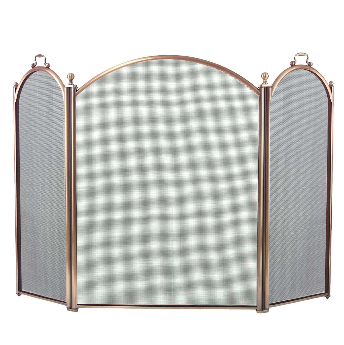 Dagan Three-Fold 52x34 Antique Brass Arched Fireplace Screen
