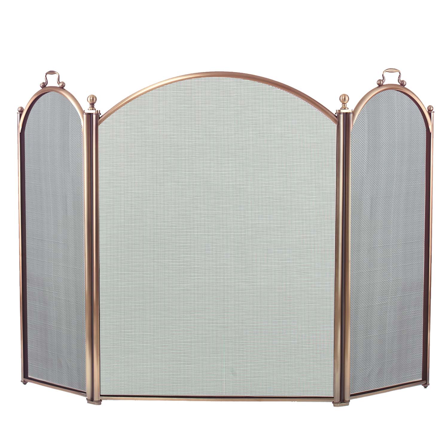 Dagan Three-Fold 52x34 Antique Brass Arched Fireplace Screen
