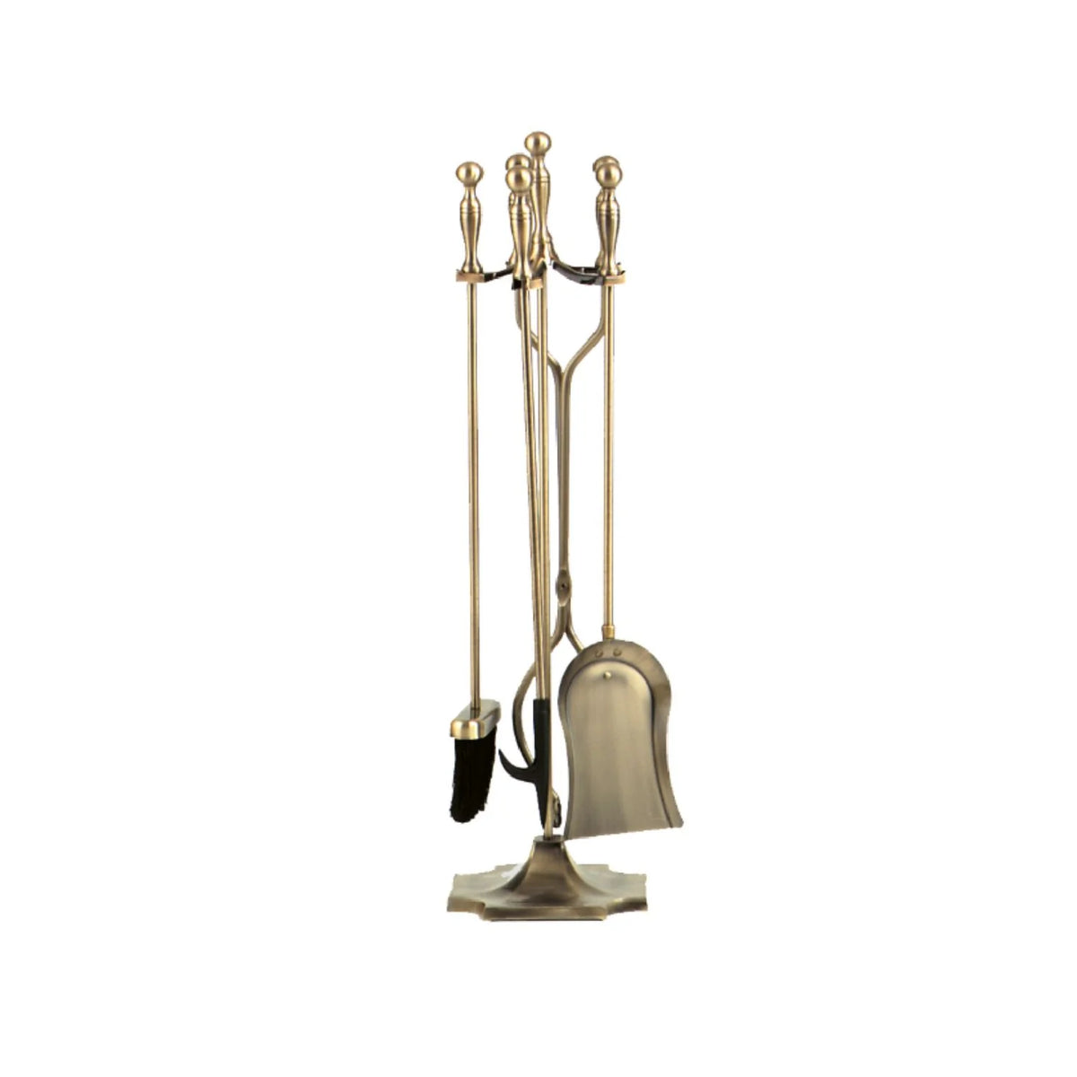 Dagan 5-Piece Antique Brass Fireplace Tool Set