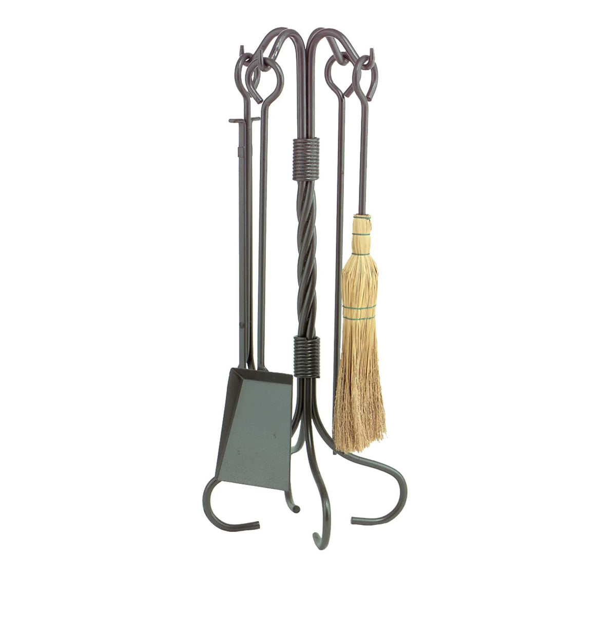 Dagan 5-Piece 48&quot; Twist Natural Wrought Iron Fireset