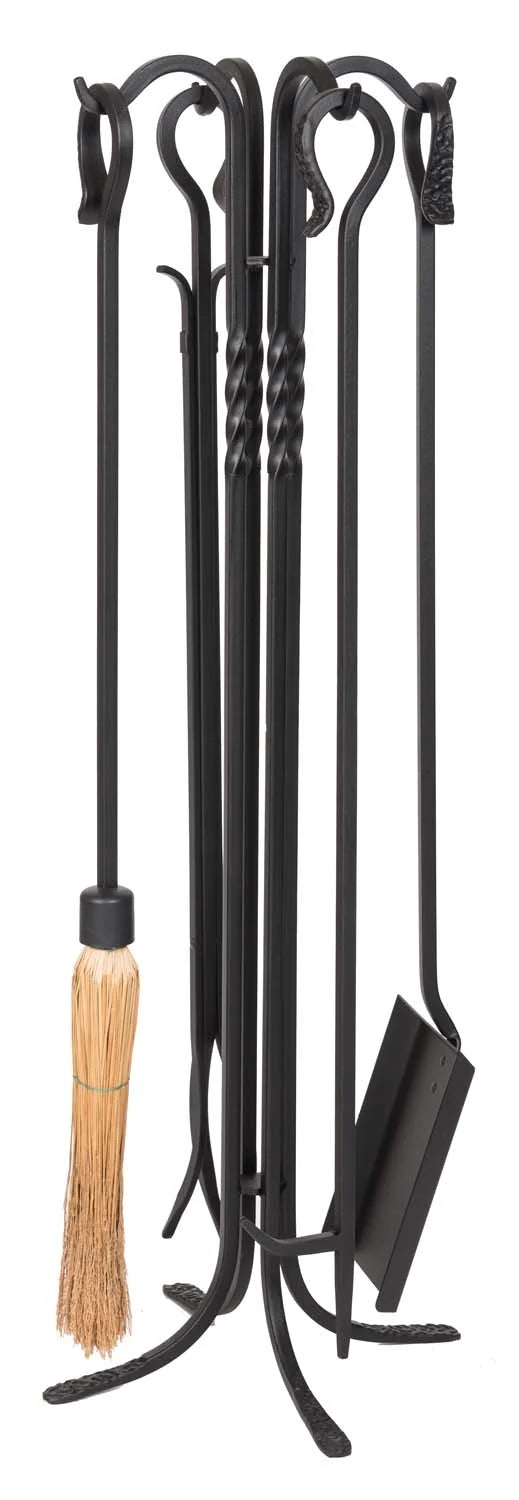 Dagan 5-Piece 39" Black Wrought Iron Tool Set