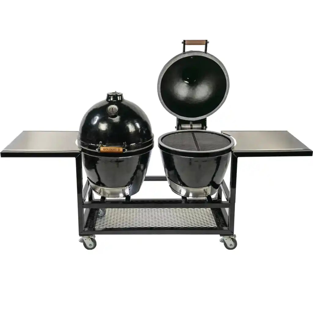Goldens' Double (20.5″) Cookers w/Cart &amp; Trex Shelving