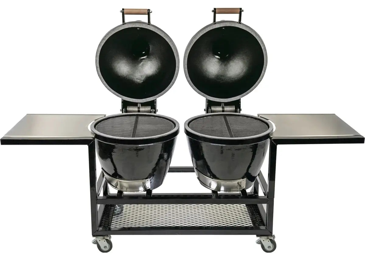 Goldens' Double (20.5″) Cookers w/Cart &amp; Stainless Steel Shelving