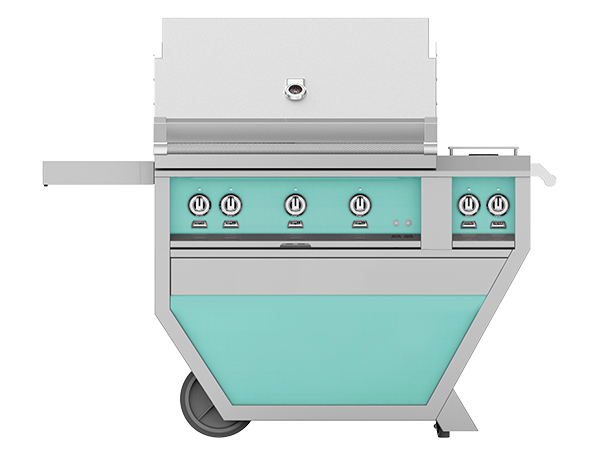 36″ Hestan Outdoor Deluxe Grill with Double Side Burner (3 TRELLIS BURNERS)