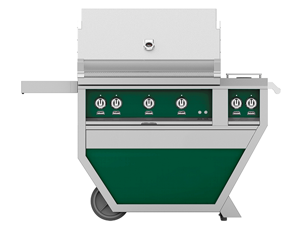 36″ Hestan Outdoor Deluxe Grill with Double Side Burner (3 TRELLIS BURNERS)