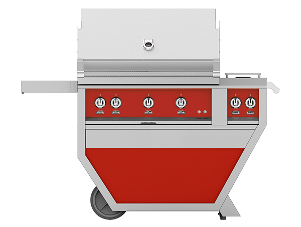 36″ Hestan Outdoor Deluxe Grill with Double Side Burner (3 TRELLIS BURNERS)