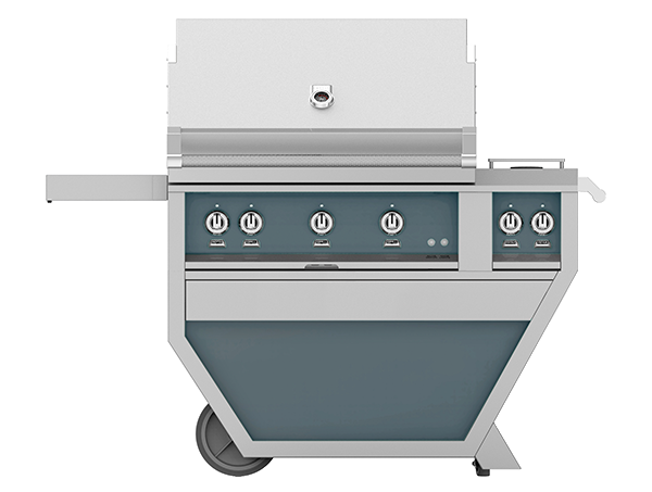 36″ Hestan Outdoor Deluxe Grill with Double Side Burner (3 TRELLIS BURNERS)
