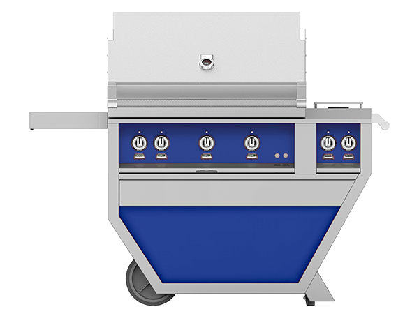 36″ Hestan Outdoor Deluxe Grill with Double Side Burner (3 TRELLIS BURNERS)