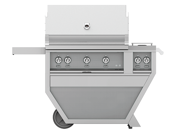 36″ Hestan Outdoor Deluxe Grill with Double Side Burner (1 SEAR BURNER AND 2 TRELLIS BURNERS)