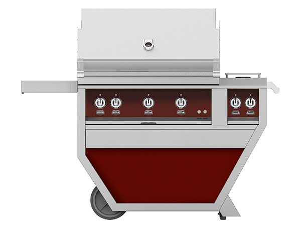 36″ Hestan Outdoor Deluxe Grill with Double Side Burner (3 TRELLIS BURNERS)