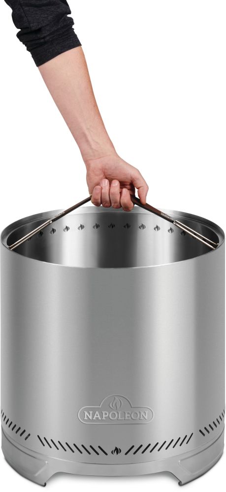Napoleon TIMBERWOLF Smokeless Wood Fire Pit, Medium (18&quot;), Stainless Steel