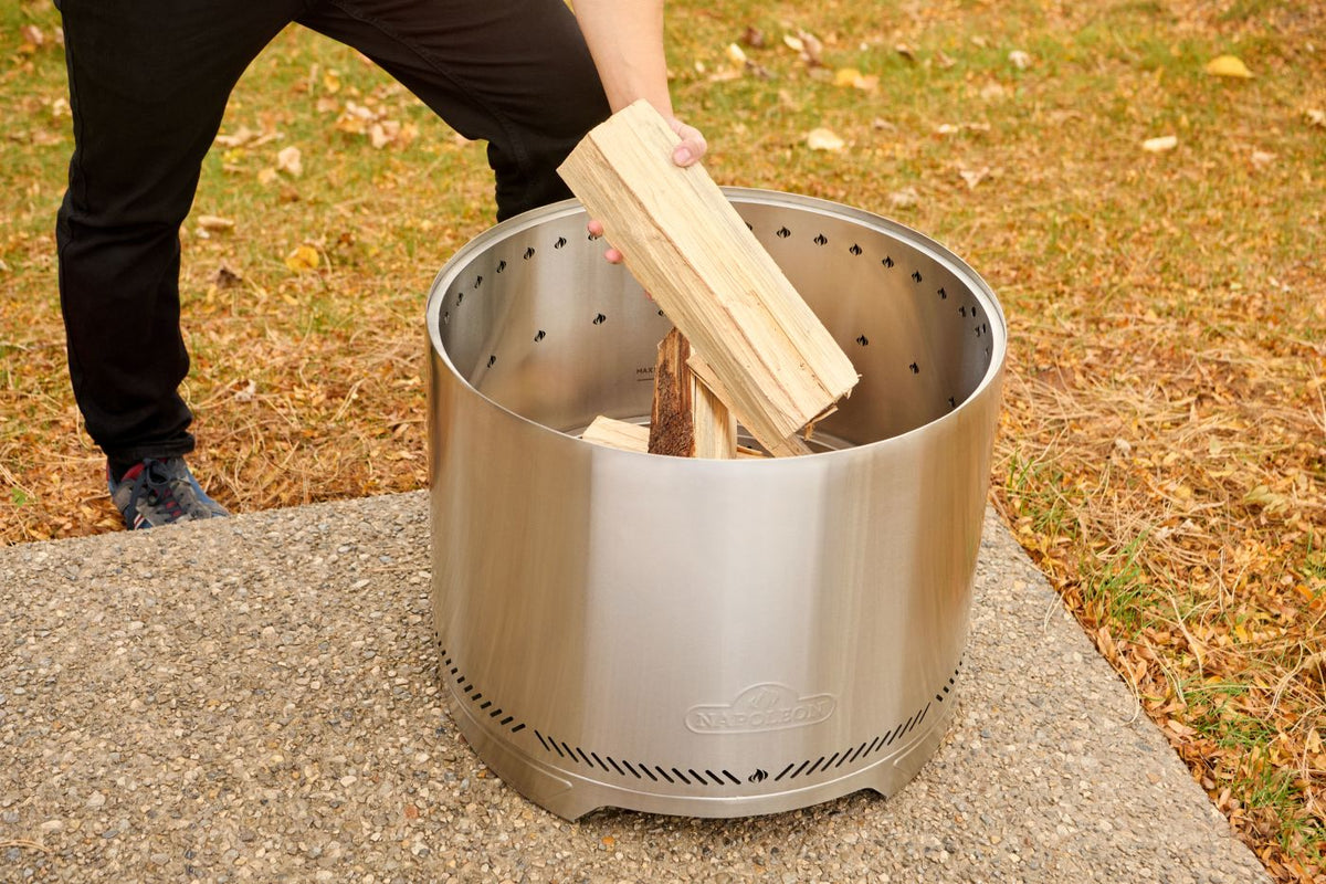 Napoleon TIMBERWOLF Smokeless Wood Fire Pit, Medium (18&quot;), Stainless Steel
