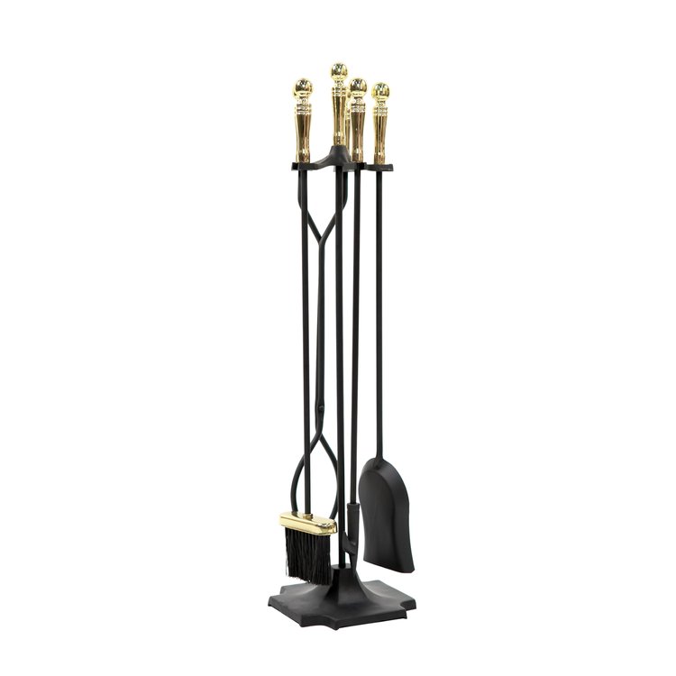 Pilgrim Ball Brass Handle Fireplace Tool Set