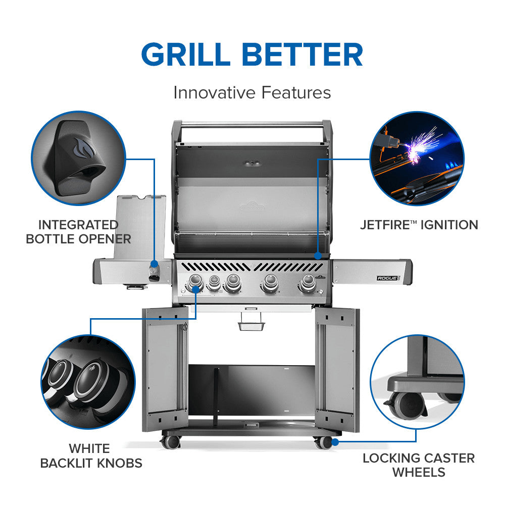 Napoleon Rogue® PRO 525 SIB with Infrared Side Burner (Stainless Steel)