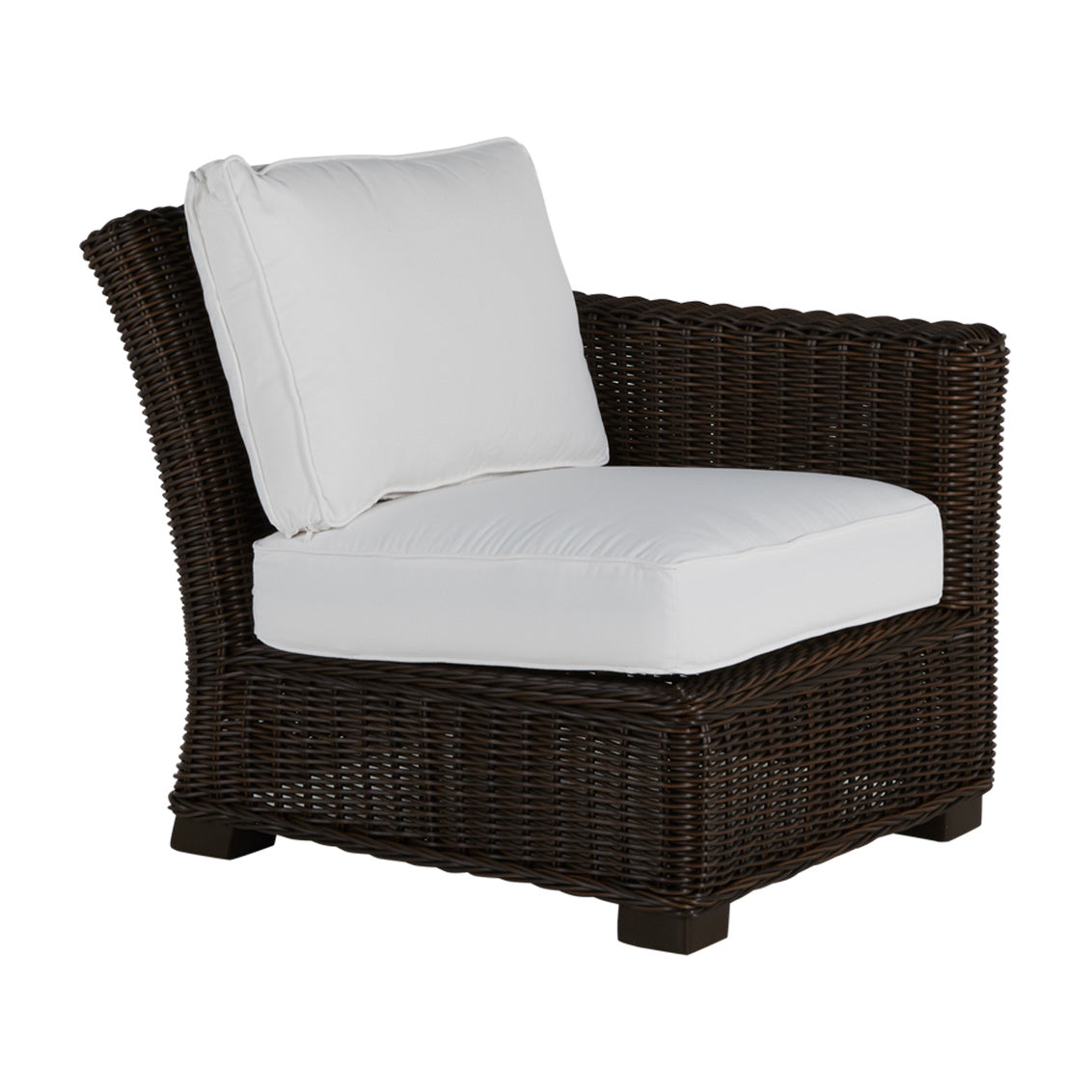 Rustic Wicker Sectional Right Arm Facing