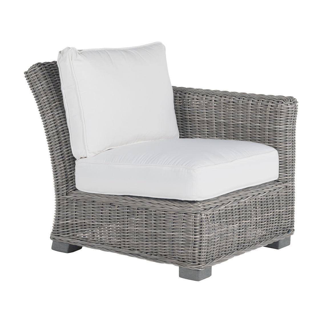 Rustic Wicker Sectional Right Arm Facing