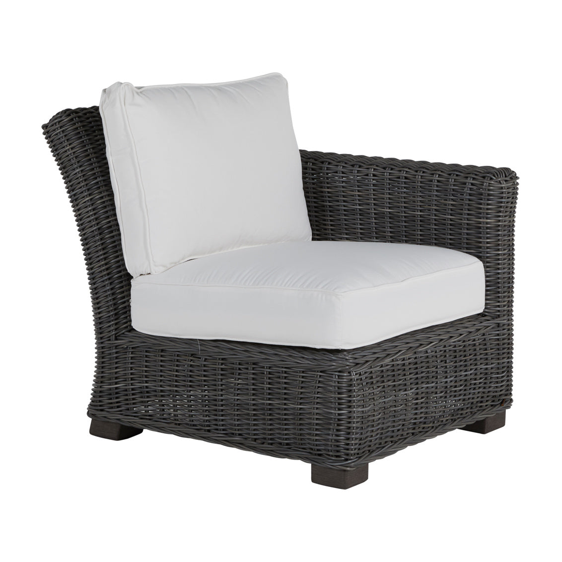 Rustic Wicker Sectional Right Arm Facing