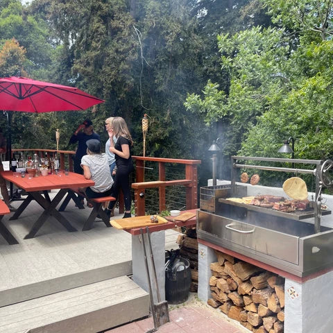 TAGWOOD Built-In Argentine Santa Maria Wood Fire &amp; Charcoal Gaucho Grill