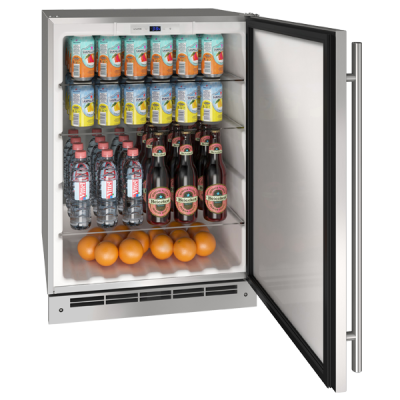 U-Line 24" Outdoor Refrigerator, Stainless Solid Door