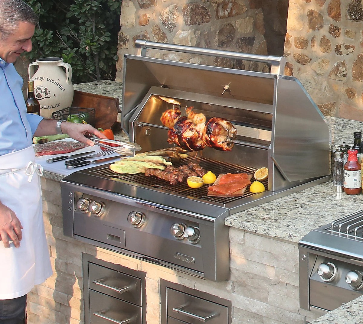 Alfresco 42&quot; Built-in 3 burner, Rotis, Sear Zone
