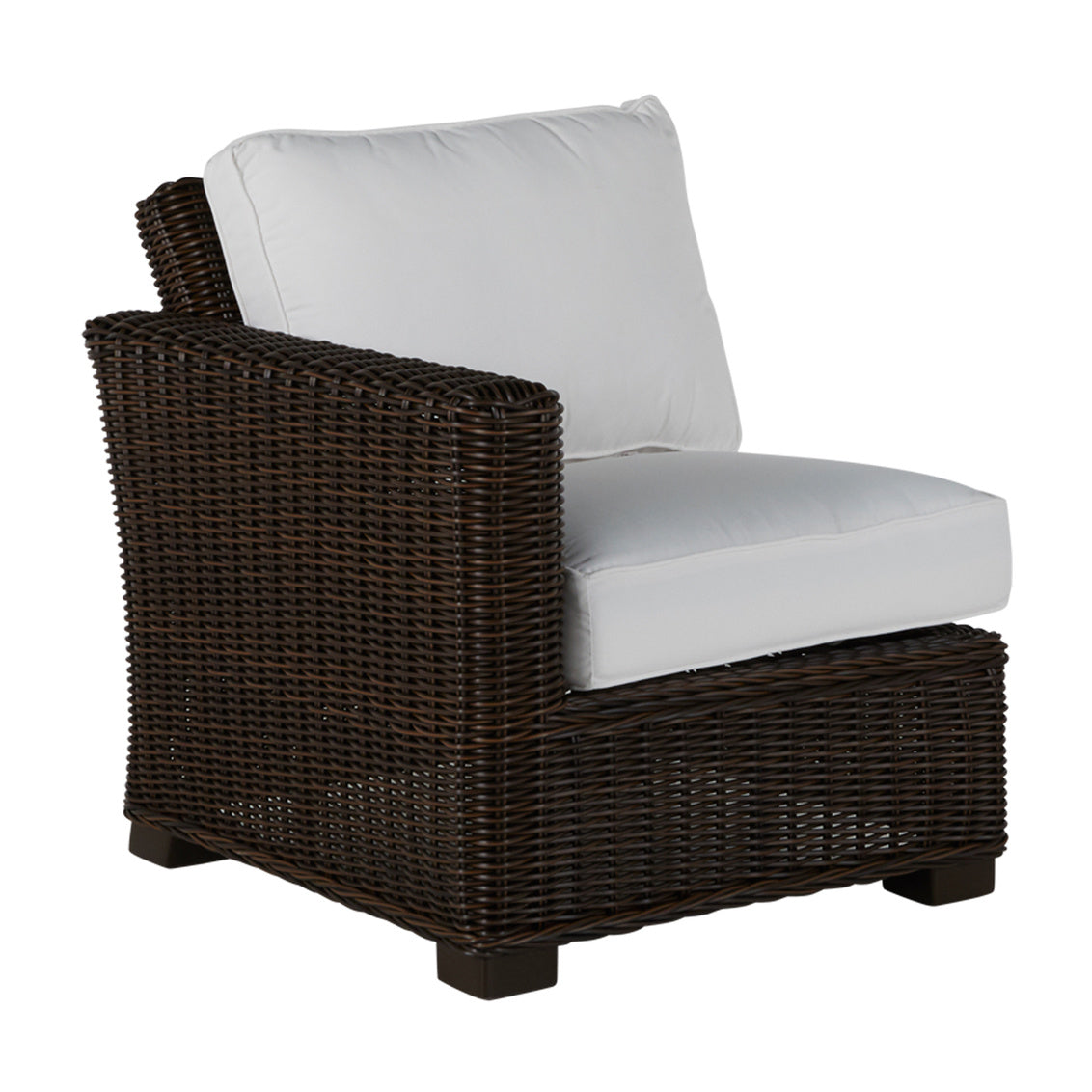 Rustic Wicker Sectional Left Arm Facing