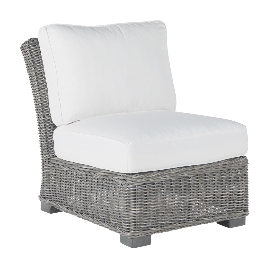 Rustic Wicker Sectional Slipper Chair